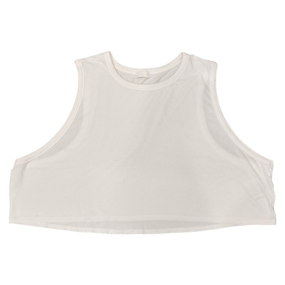 SKIMS Boyfriend Crop Sleeveless Relaxed Tank Top in Marble (Cream) Women’s 4X - Picture 4 of 7